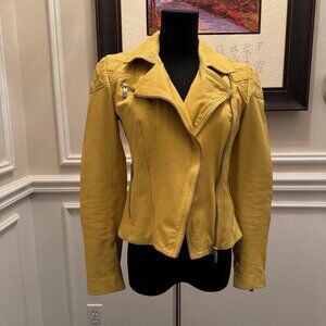 Needle & Thread from Saks.  Yellow leather moto EUC XS
